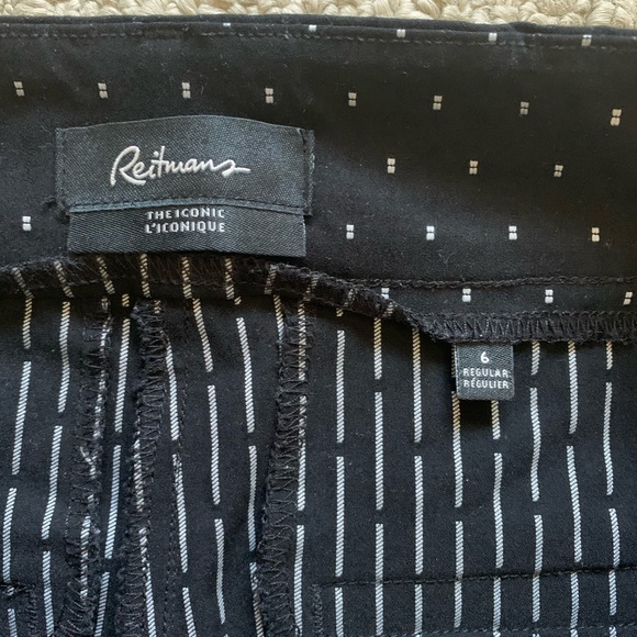 Reitmans The Iconic Black Cropped Patterned Pants - Picture 8 of 9
